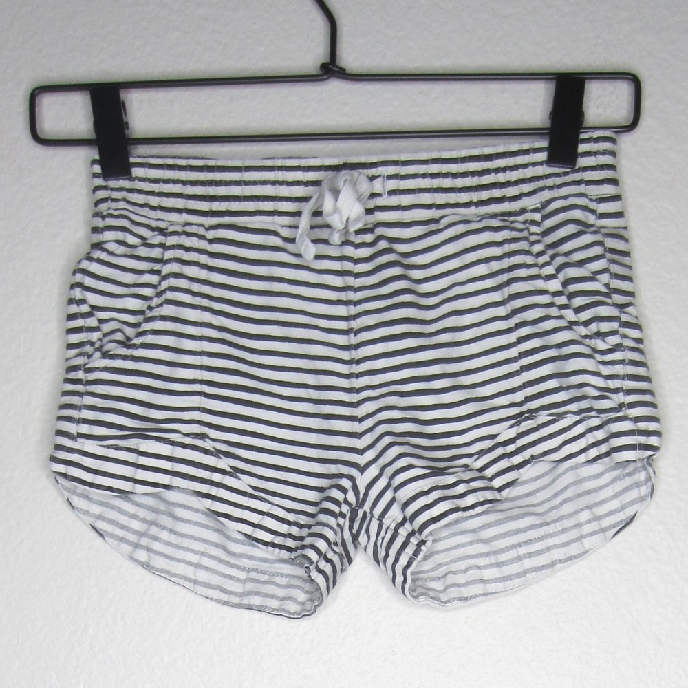 Billabong Girls Striped Shorts, Black and White, Size Medium